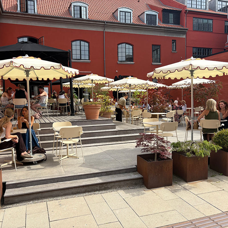 Umbrellas in the Århusgade neighborhood