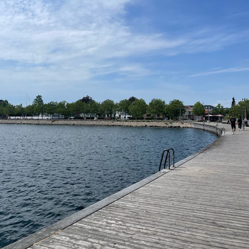 Svanemøllestranden set fra badebroen